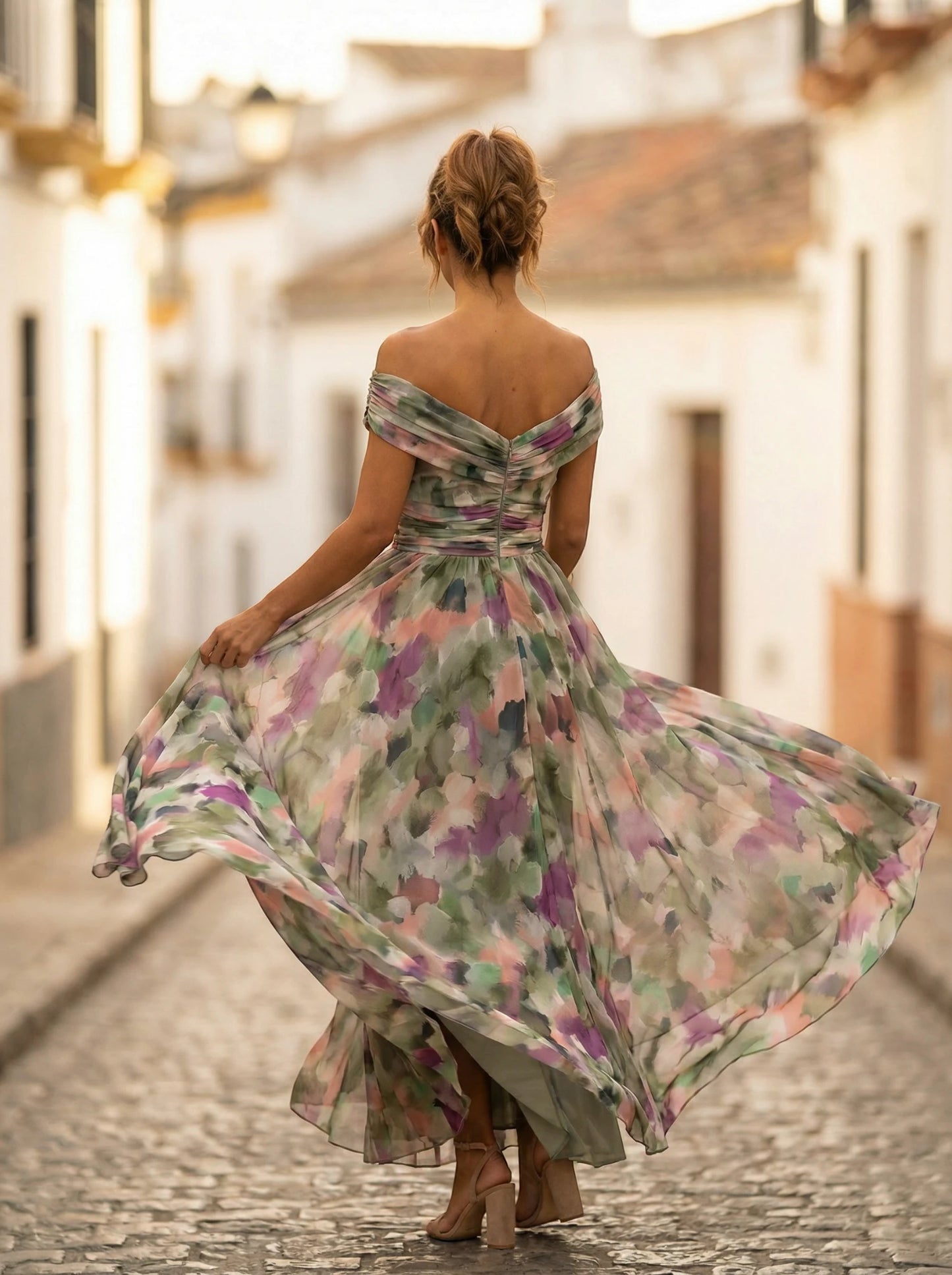 Vestido de Invitada de Boda Largo Elegante con Drapeado