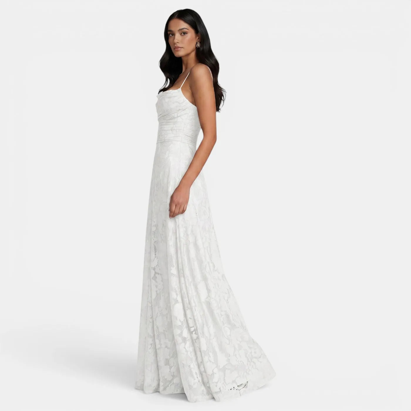 Vestido de Invitada de Boda Largo Elegante con Espalda Descubierta