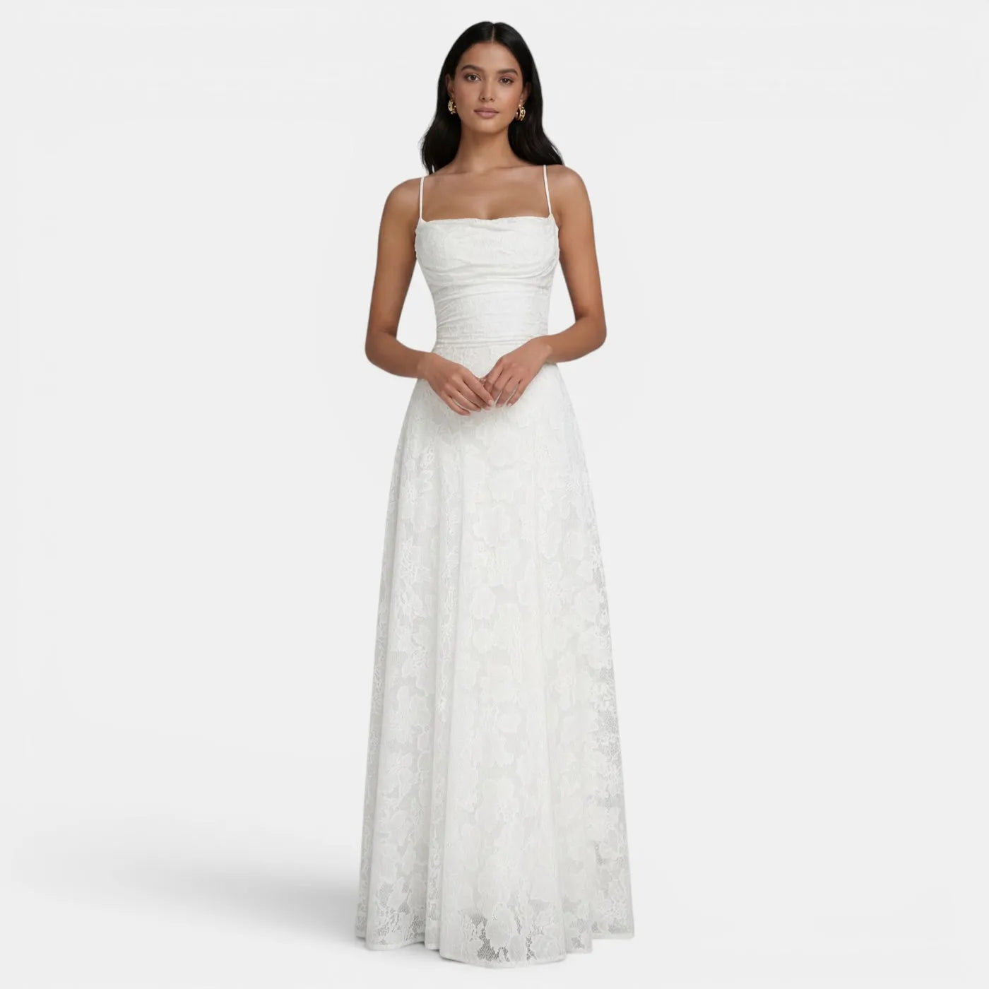 Vestido de Invitada de Boda Largo Elegante con Espalda Descubierta