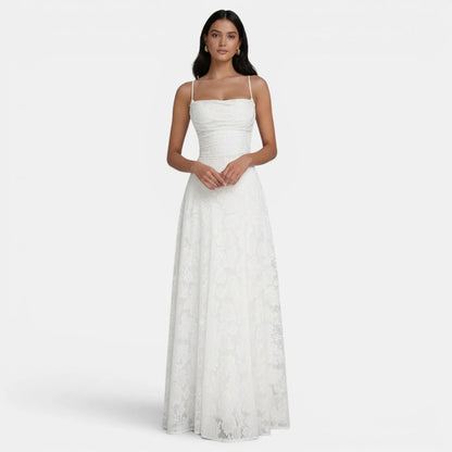 Vestido de Invitada de Boda Largo Elegante con Espalda Descubierta