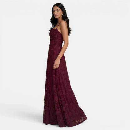 Vestido de Invitada de Boda Largo Elegante con Espalda Descubierta