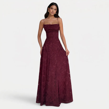 Vestido de Invitada de Boda Largo Elegante con Espalda Descubierta