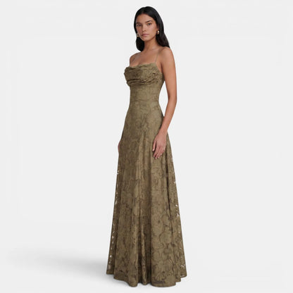 Vestido de Invitada de Boda Largo Elegante con Espalda Descubierta