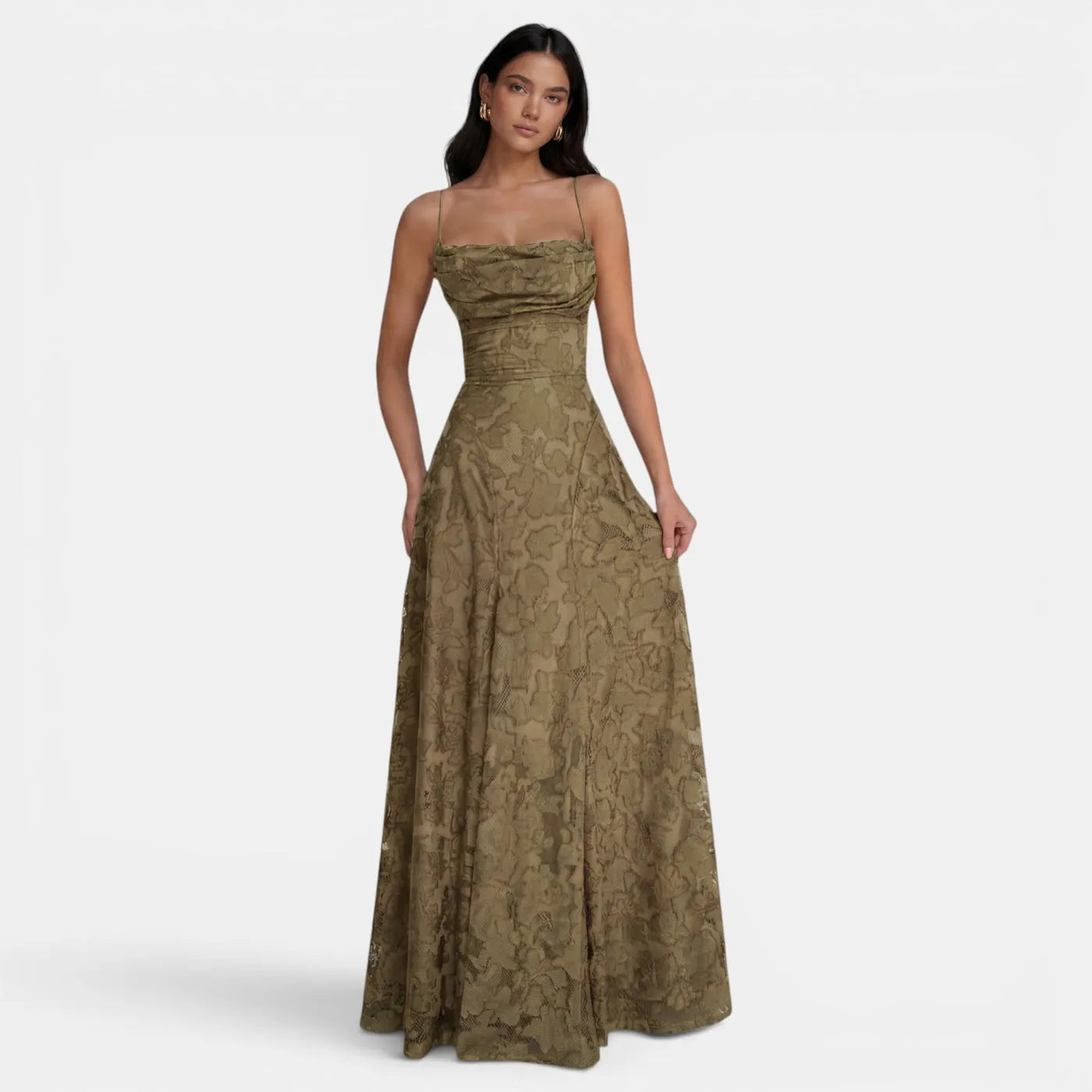Vestido de Invitada de Boda Largo Elegante con Espalda Descubierta