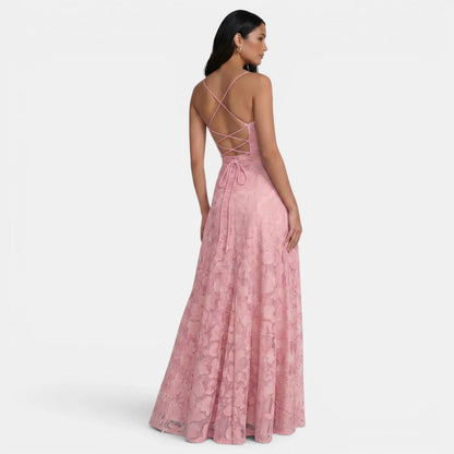 Vestido de Invitada de Boda Largo Elegante con Espalda Descubierta