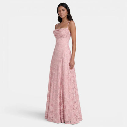 Vestido de Invitada de Boda Largo Elegante con Espalda Descubierta