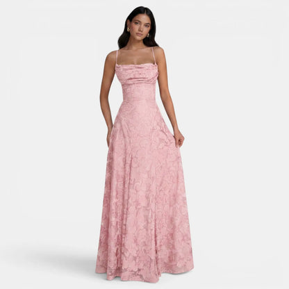 Vestido de Invitada de Boda Largo Elegante con Espalda Descubierta