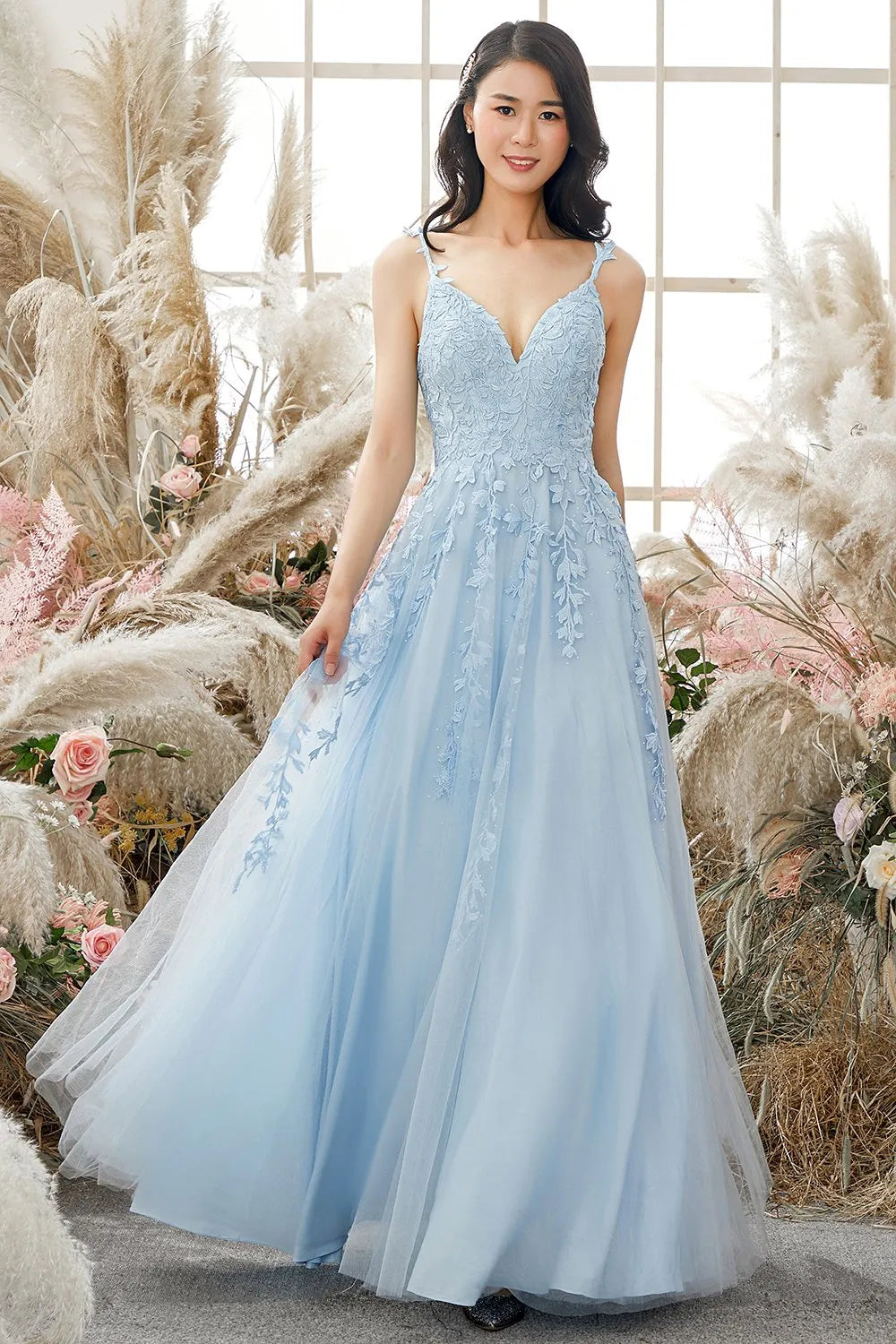 Vestido de Invitada de Boda Largo Elegante con Tirantes
