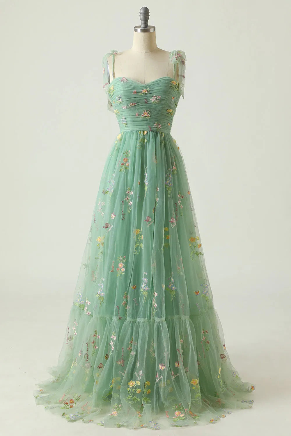 Vestido de Invitada de Boda Largo Elegante de Flores con Fruncido