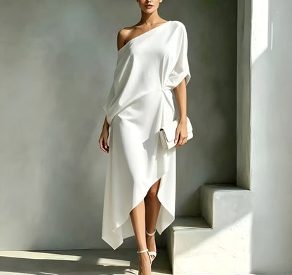 Vestido de Invitada de Boda Largo Elegante de Verano con Asimétrico