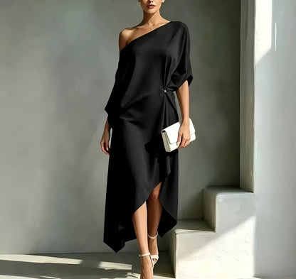 Vestido de Invitada de Boda Largo Elegante de Verano con Asimétrico