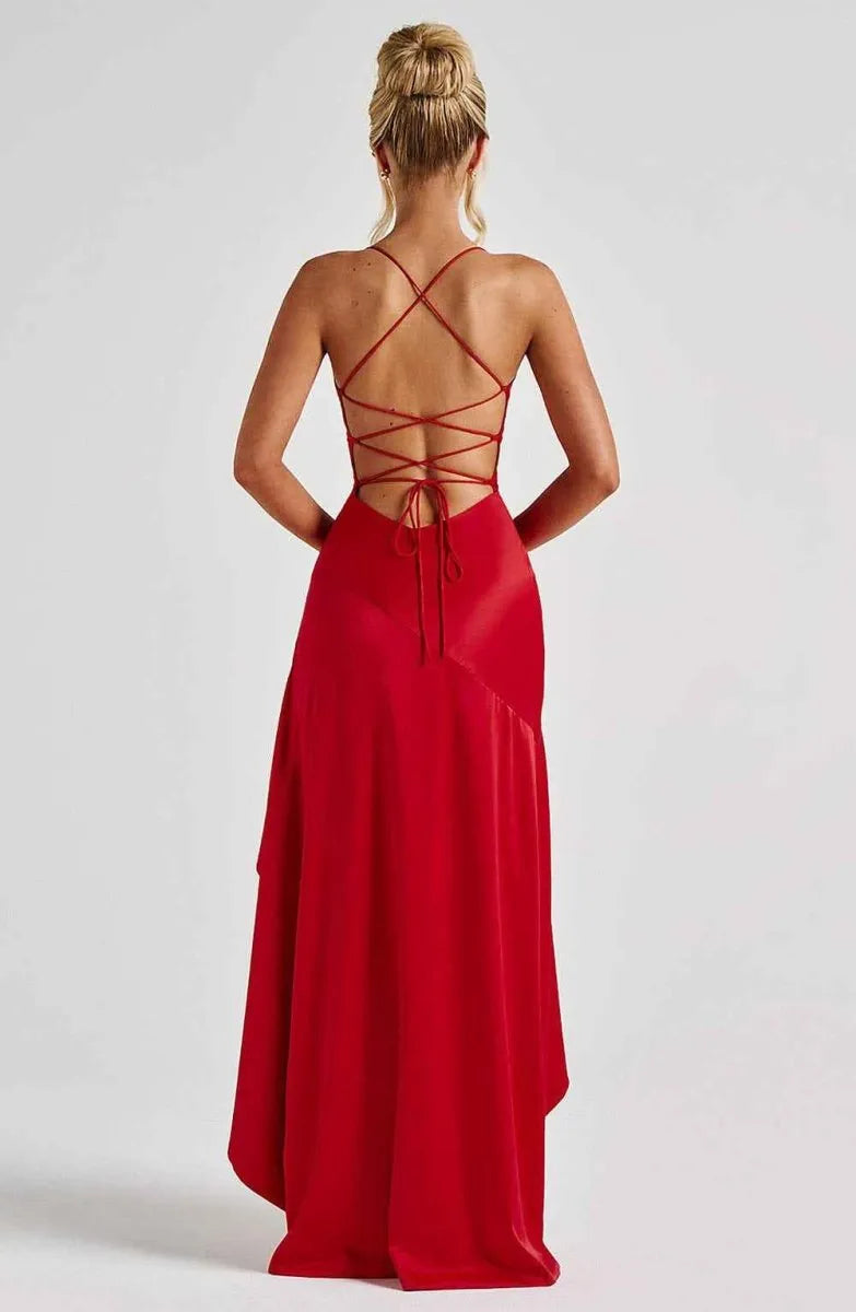 Vestido de Invitada de Boda Largo Fluido Formal con Drapeado