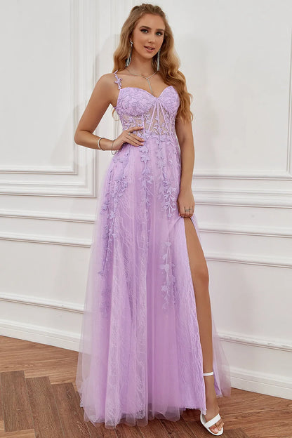 Vestido de Invitada de Boda Largo con Hombros Descubiertos y Aplicaciones