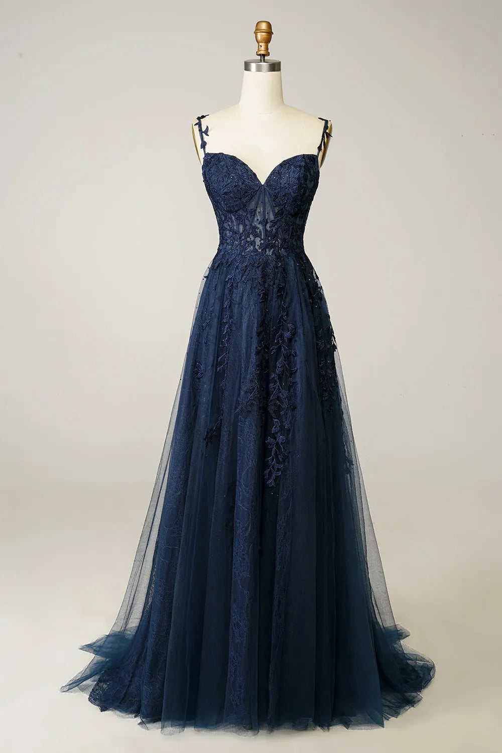 Vestido de Invitada de Boda Largo con Hombros Descubiertos y Aplicaciones