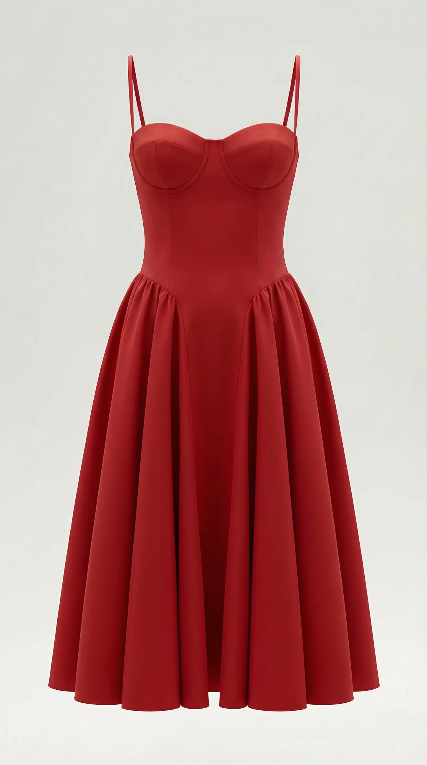 Vestido de Invitada de Boda Midi Elegante Corset con Plisado Detalles