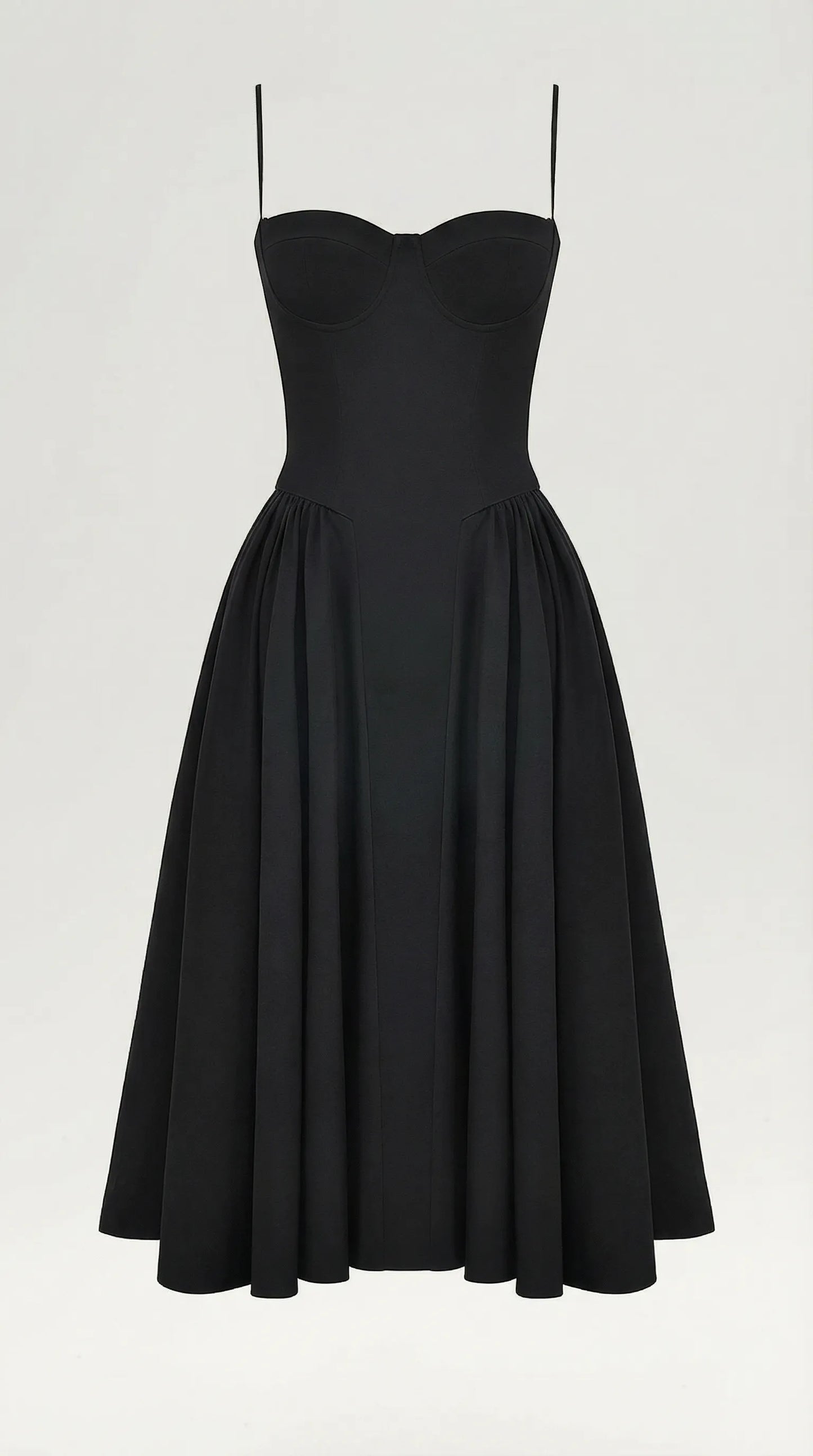 Vestido de Invitada de Boda Midi Elegante Corset con Plisado Detalles