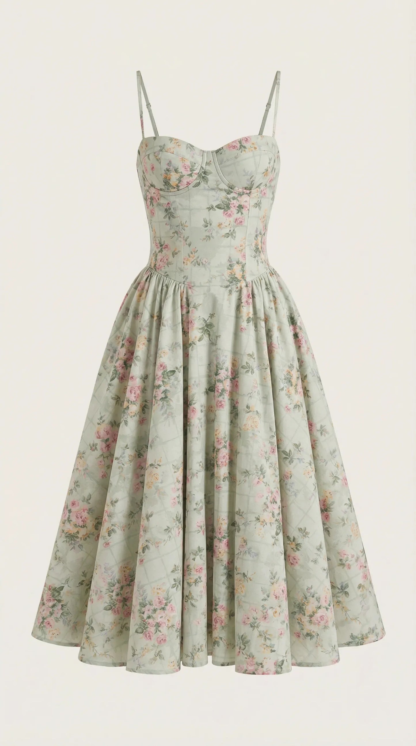 Vestido de Invitada de Boda Midi Elegante Corset con Plisado Detalles