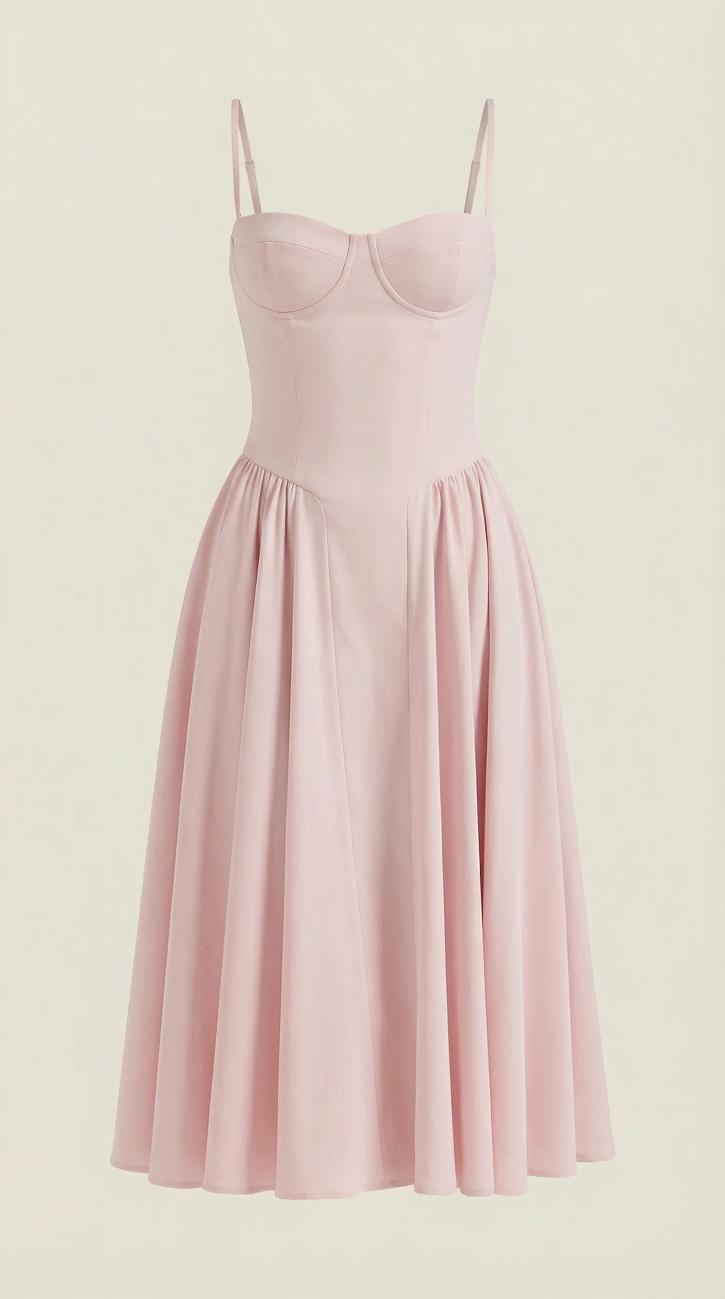 Vestido de Invitada de Boda Midi Elegante Corset con Plisado Detalles