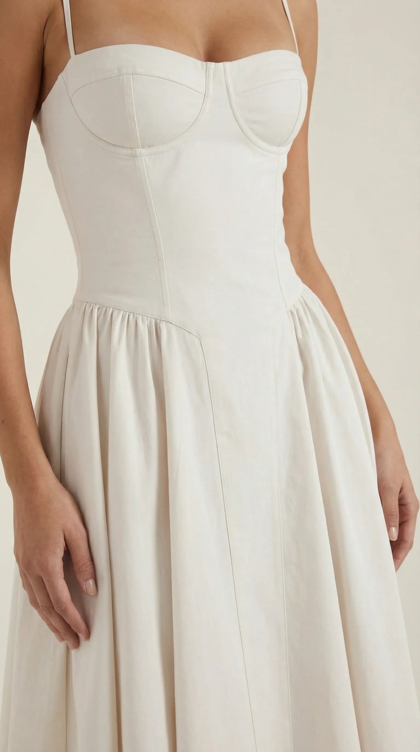 Vestido de Invitada de Boda Midi Elegante Corset con Plisado Detalles
