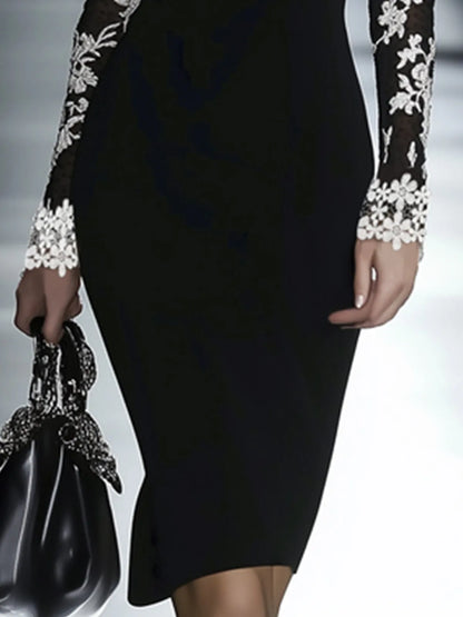 Vestido de Invitada de Boda Midi Elegante Flores con Hombros Descubiertos