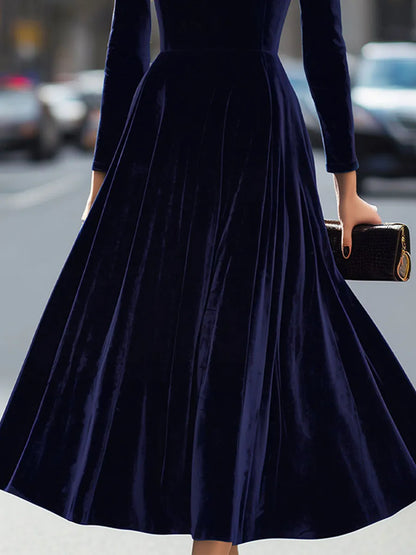 Vestido de Invitada de Boda Midi Elegante Sofisticado con Manga Larga