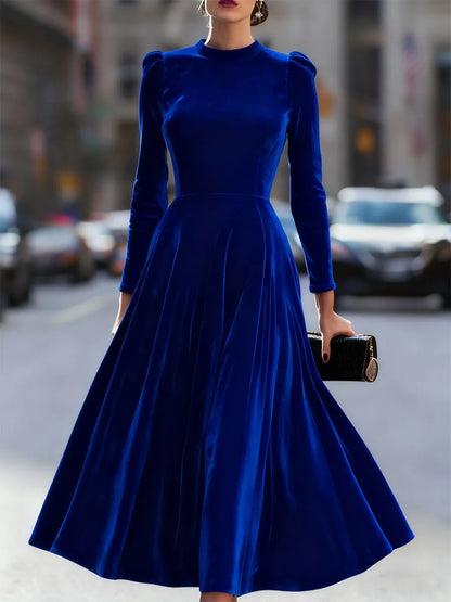 Vestido de Invitada de Boda Midi Elegante Sofisticado con Manga Larga