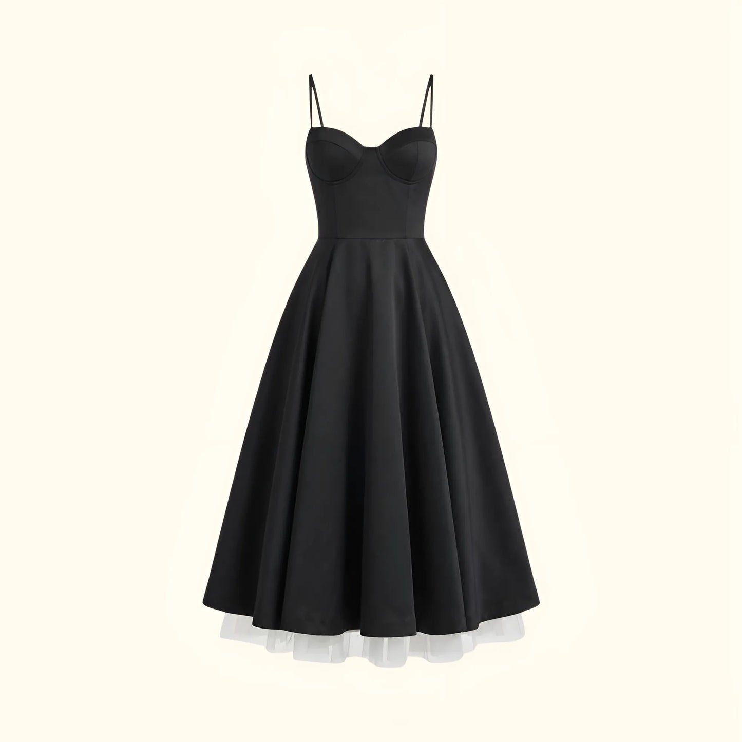 Vestido de Invitada de Boda Midi Elegante de Verano con Tirantes