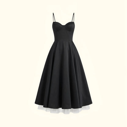 Vestido de Invitada de Boda Midi Elegante de Verano con Tirantes
