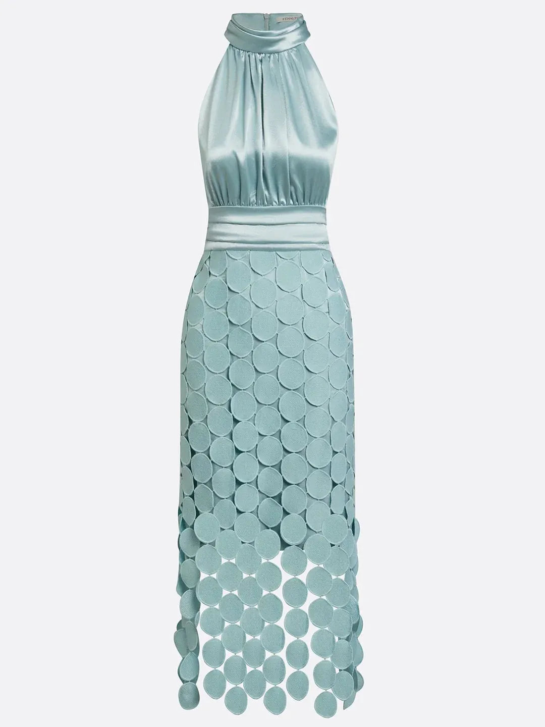 Vestido de Invitada de Boda Midi Formal Elegante con Cuello Halter