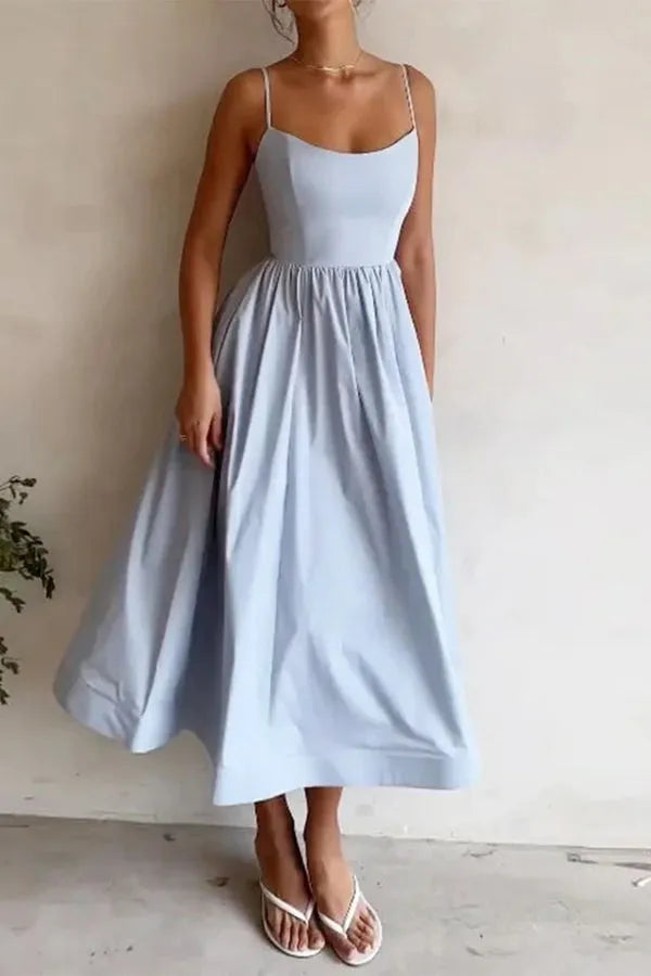 Vestido de Invitada de Boda Midi Verano Elegante con Asimétrico 