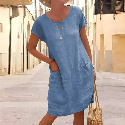 Vestido de Verano Corto Casual Elegante con Manga Corta