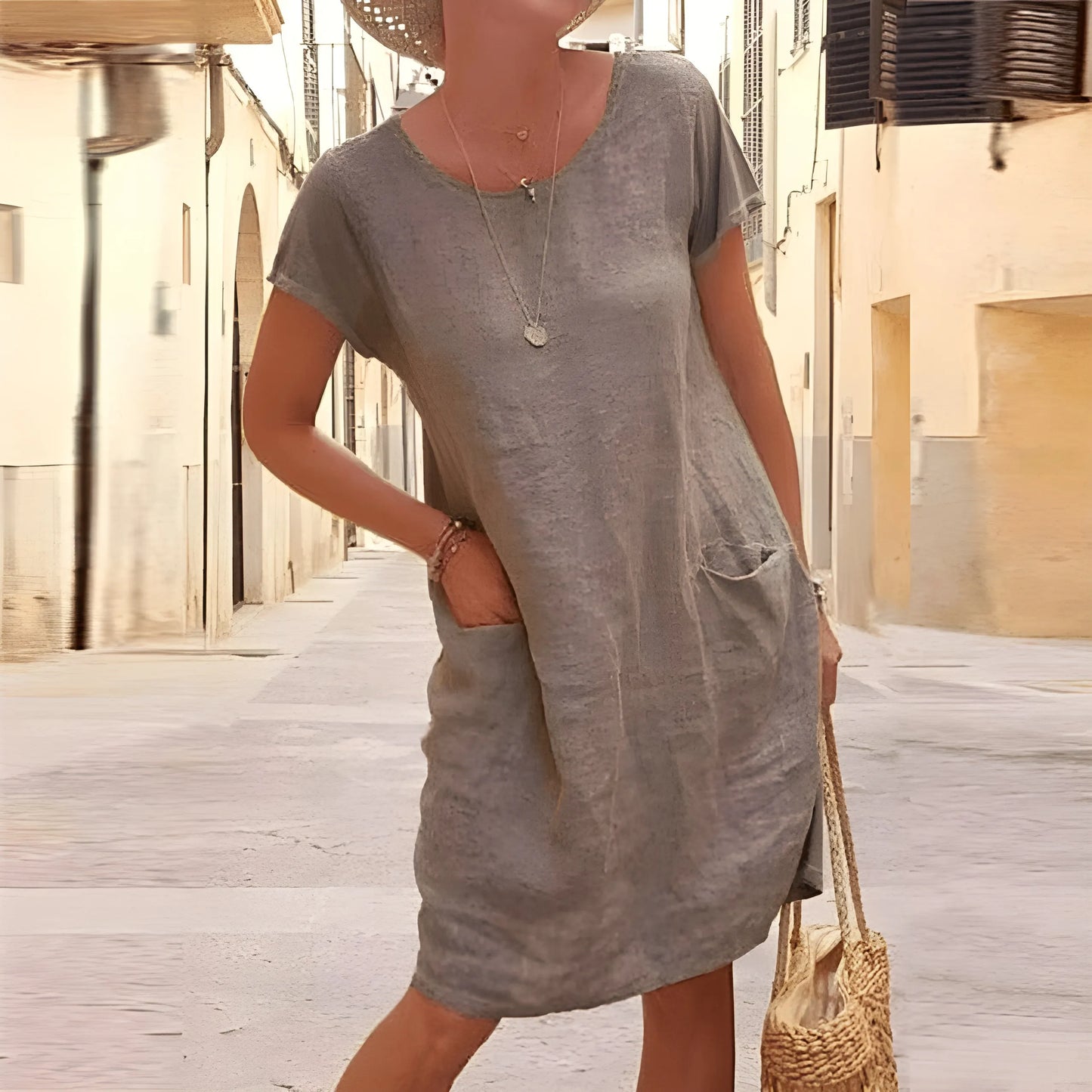 Vestido de Verano Corto Casual Elegante con Manga Corta
