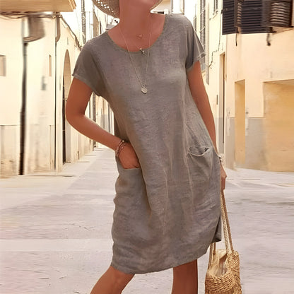 Vestido de Verano Corto Casual Elegante con Manga Corta