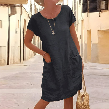 Vestido de Verano Corto Casual Elegante con Manga Corta