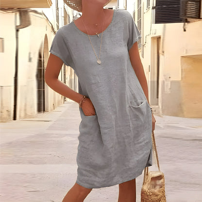Vestido de Verano Corto Casual Elegante con Manga Corta