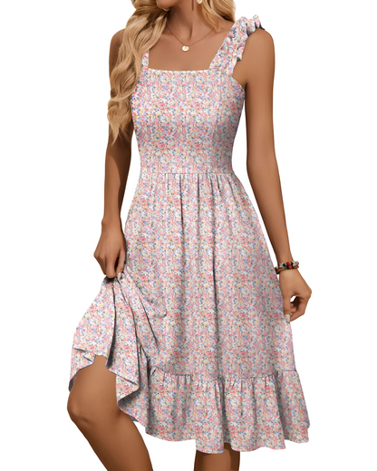 Vestido de Verano Corto Casual Elegante con Volantes