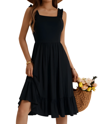 Vestido de Verano Corto Casual Elegante con Volantes