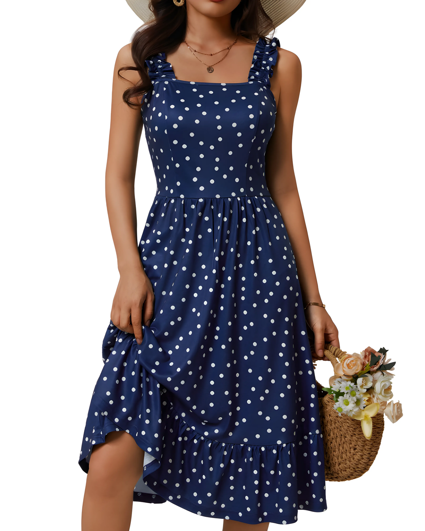 Vestido de Verano Corto Casual Elegante con Volantes