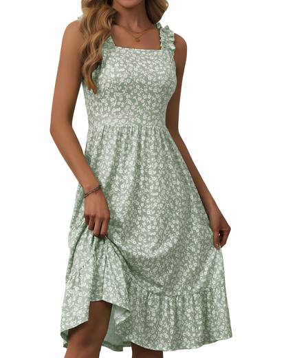 Vestido de Verano Corto Casual Elegante con Volantes
