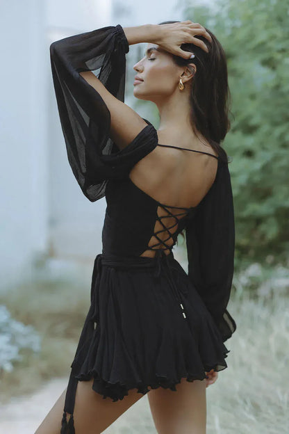 Vestido de Verano Corto Elegante Casual con Corset