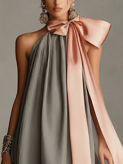 Vestido de Verano Corto Elegante con Lazo