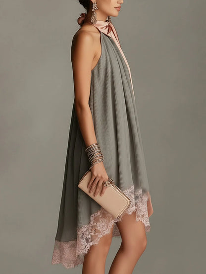 Vestido de Verano Corto Elegante con Lazo