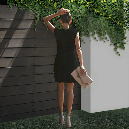 Vestido de Verano Corto Elegante de Flores con Manga Corta