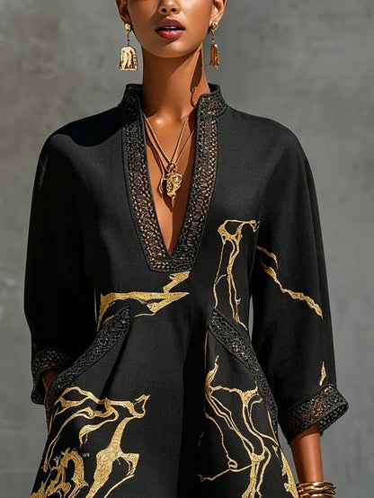 Vestido de Verano Corto con Estampado y Detalles de Aberturas