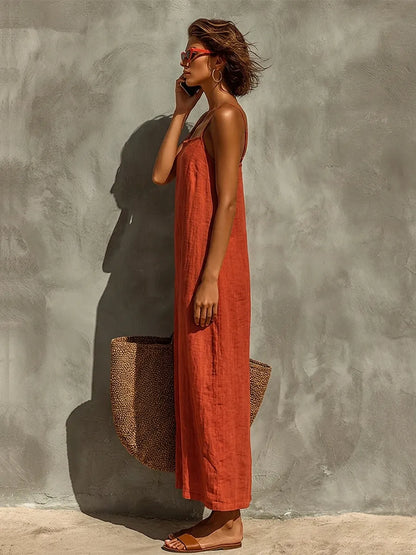 Vestido de Verano Largo Boho Casual con Tirantes