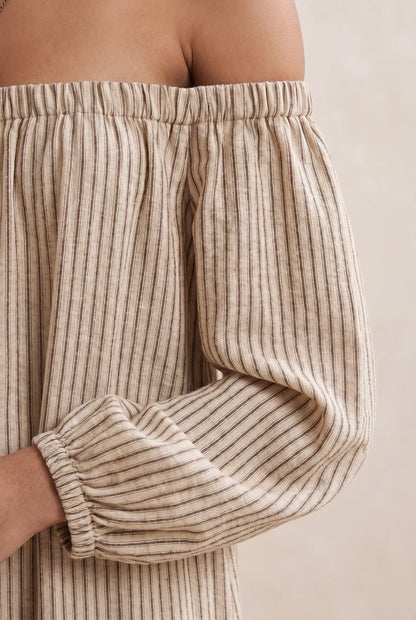 Vestido de Verano Largo Boho con Hombros Descubiertos