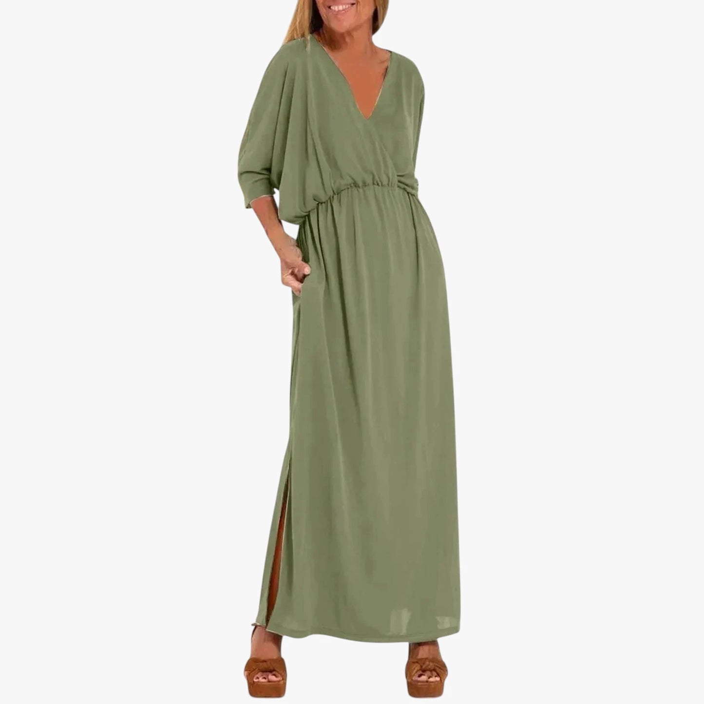 Vestido de Verano Largo Casual Elegante con Fenda