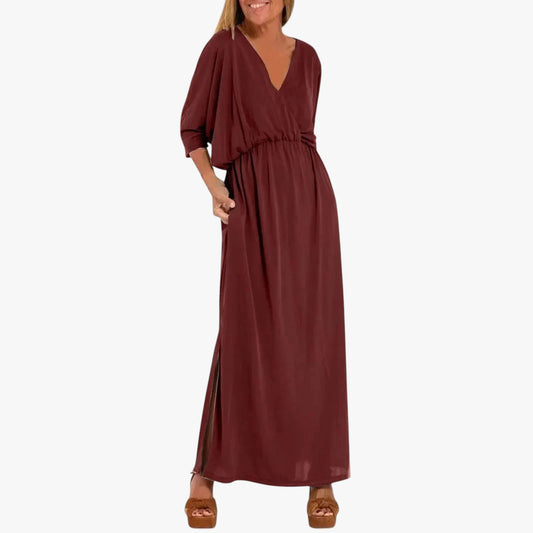 Vestido de Verano Largo Casual Elegante con Fenda