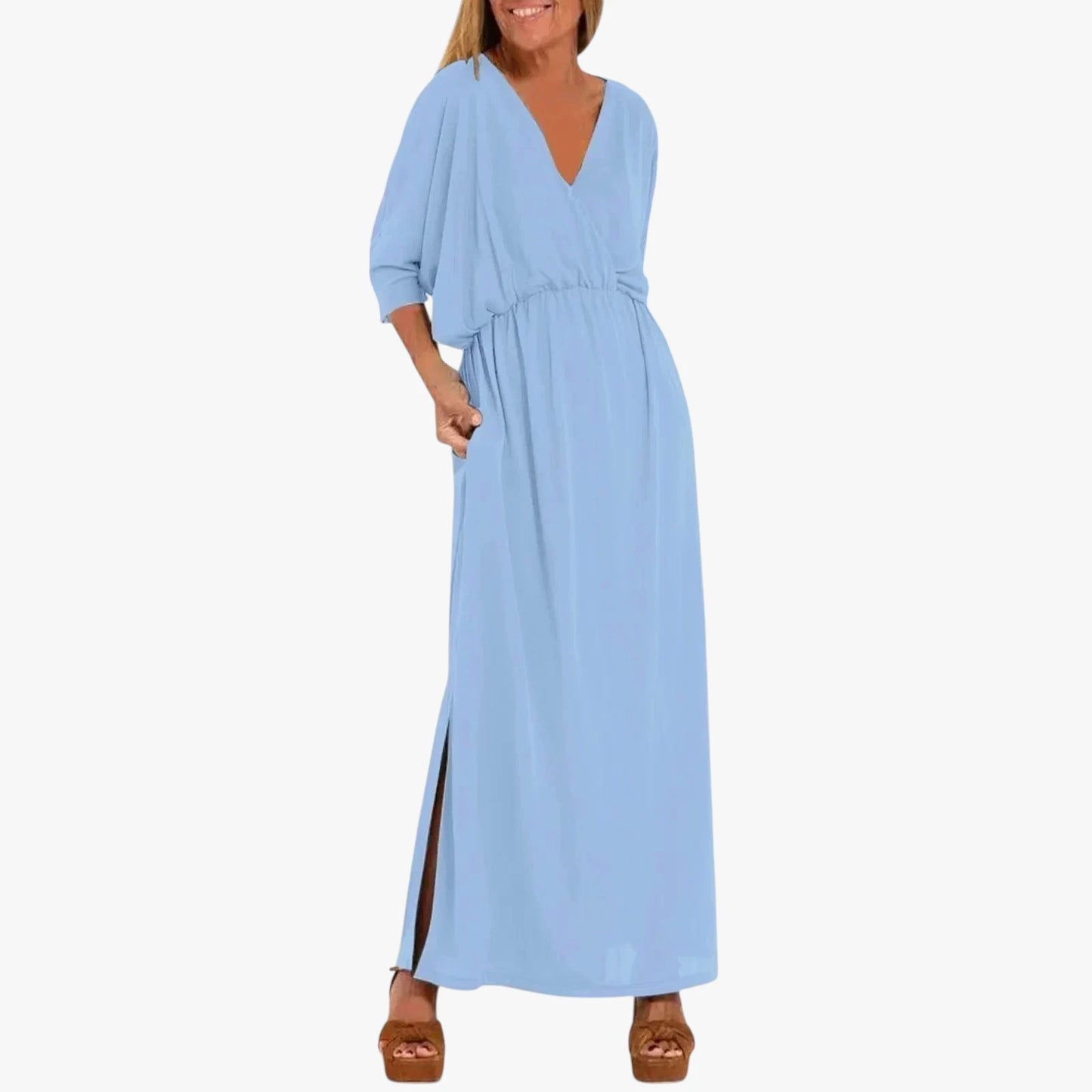 Vestido de Verano Largo Casual Elegante con Fenda