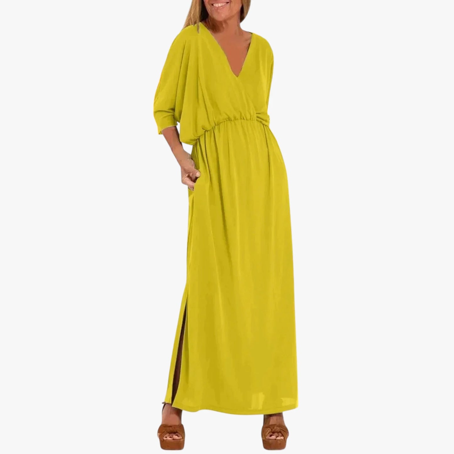 Vestido de Verano Largo Casual Elegante con Fenda